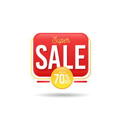 Abstract red color banner sale vector