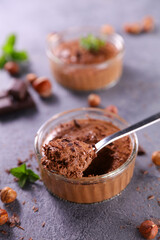 delicious creamy chocolate mousse and nut