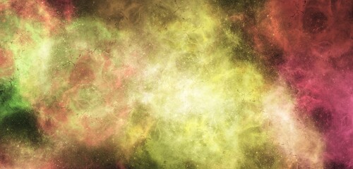 Fantasy lime strawberry galaxy nebula art background