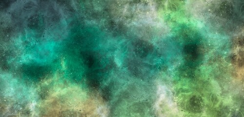 Obraz na płótnie Canvas Fresh forest galaxy nebula art background