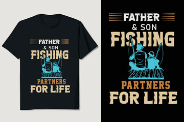 Father and son fishing partners for life t-shirt design
