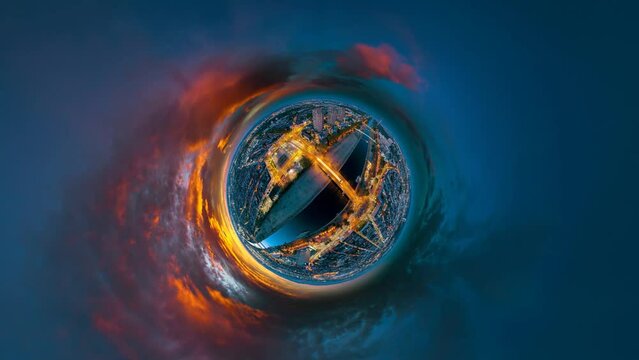 mannheim germany aerial night 4k