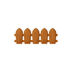 Wooden fencing on farm, ranch, garden isolated country timber fence cartoon icon. Vector hardwood slats, parallel farming boundary picket. Rural home protection, outdoor barrier of timber panels