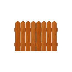 Rustic garden fence of timber planks isolated cartoon park or farm design element. Vector rural fencing of wood boards, outdoor exterior protection, decor. Ranch a boundary, home defense and privacy