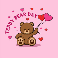 teddy bear day theme; teddy bear illustration hugging love