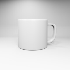 white ceramic mug 3d rendering image mock up