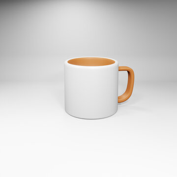 white ceramic mug 3d rendering image mock up