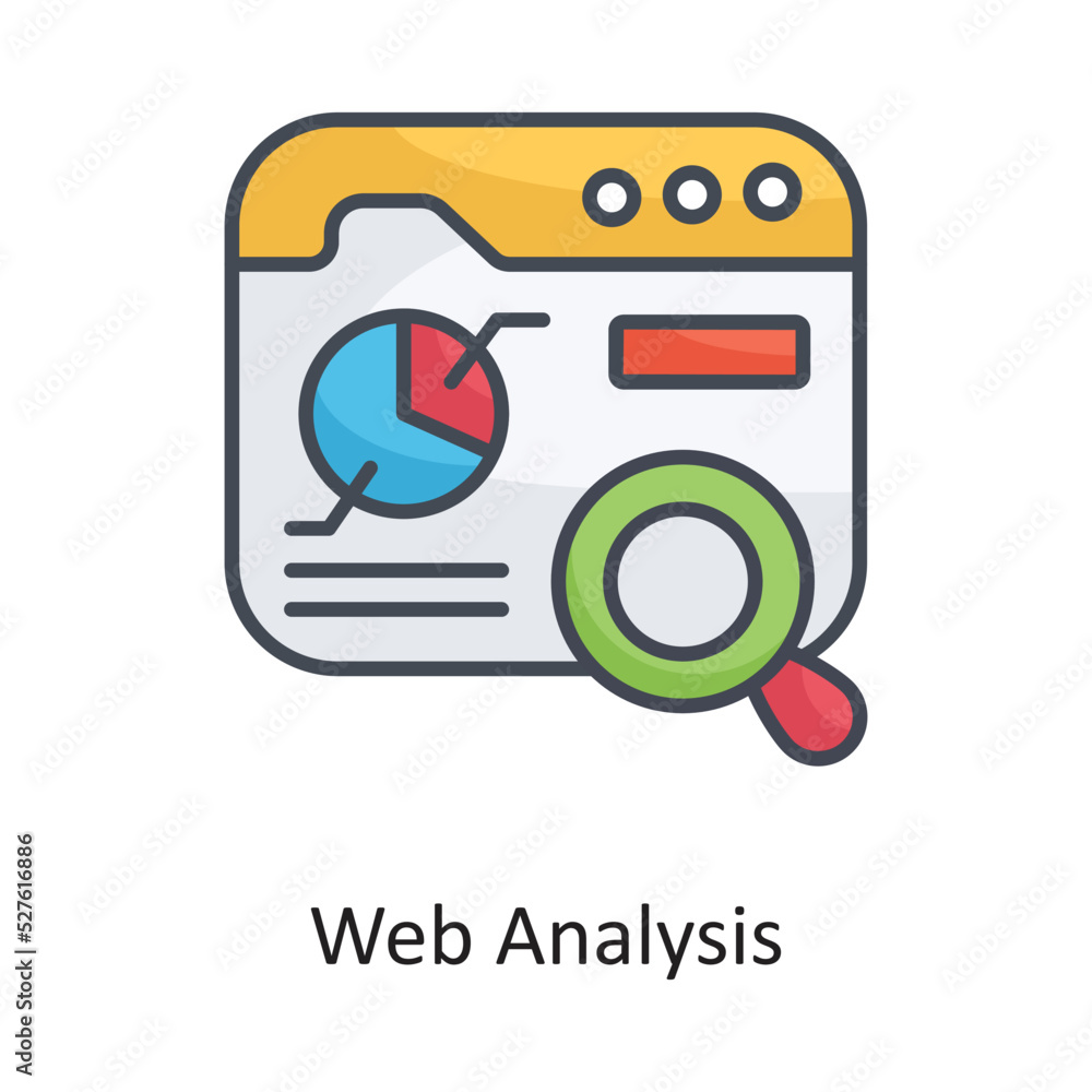 Poster web analysis filled outline vector icon design illustration on white background. eps 10 file