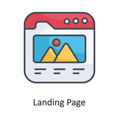 Landing Page Filled Outline Vector Icon Design illustration on White background. EPS 10 File