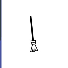 Broom, Halloween holiday, web icons, thin line vector icons