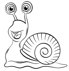 Snail. Element for coloring page. Cartoon style.