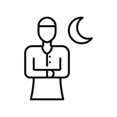 Muslim night praying icon