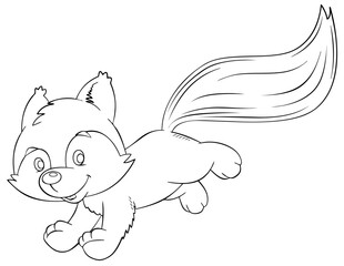 Squirrel. Element for coloring page. Cartoon style.