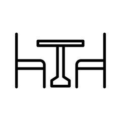 Dining table with chairs side view furniture icon color editable