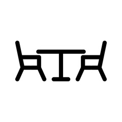 Dining table with chairs side view furniture icon color editable