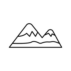 Montain icon illustration isolated color editable