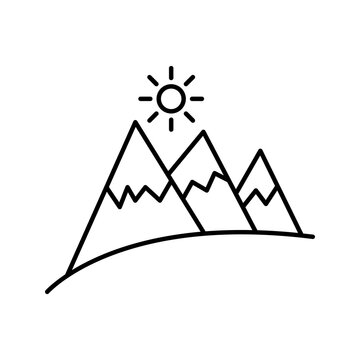 Montain Icon Illustration Isolated Color Editable