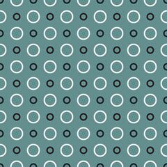 Tile vector pattern with black and white dots on pastel mint green background