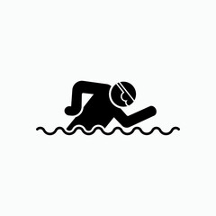 Swimming Icon. Sport Water Symbol - Vector.    