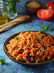 A traditional Turkish bulgur salad - Kisir	
