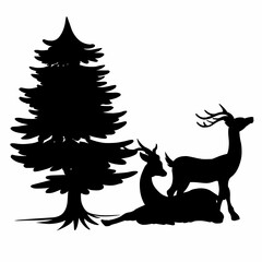 deer silhouette vector illustration