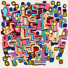 abstract art graffiti wall design for BG and children's magazines
