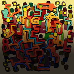 abstract art graffiti wall design for BG and children's magazines