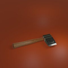 3d image render of an ax, ax use in a woodworking magazine, 3d illustration 3D illustration, 3D rendering