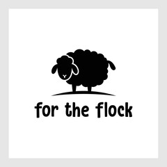 goat farm field vector icon logo design simple flat style template