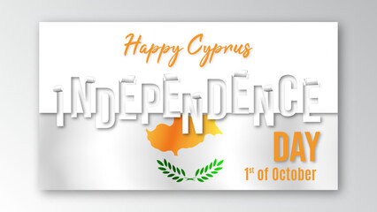 Happy Cyprus independence day october banner celebration