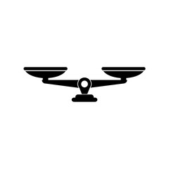 Mechanical scales balance icon isolated on white background