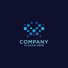 Digital tech logo icon vector image