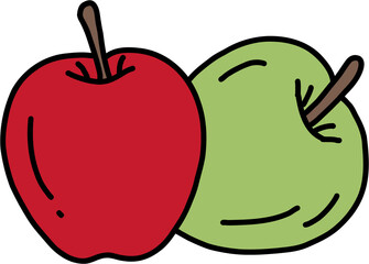 doodle freehand sketch drawing of apple fruit.