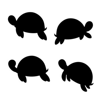 Turtle in silhouette style. Vector illustration