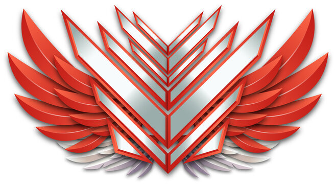 Red Empty Winged Badge