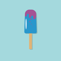 blue ice cream in glaze on a stick