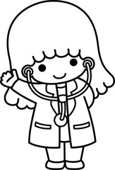 illustration of isolated female doctor vector