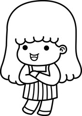 cute little kid girl illustration vector