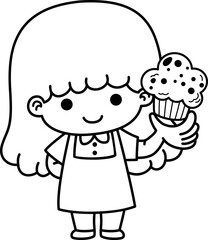 happy kid cooking chef vector illustration