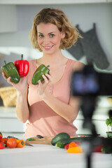 female food blogger working on a new video