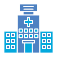 Hospital Building Glyph Two Color Icon