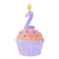 cupcake with age candle 