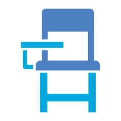 Chair Glyph Two Color Icon