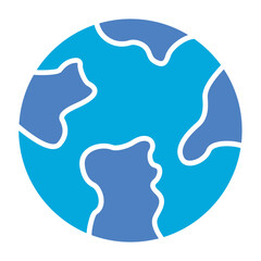 Planet Earth Glyph Two Color Icon