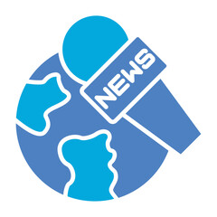 Worldwide News Glyph Two Color Icon