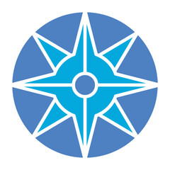 Compass Glyph Two Color Icon