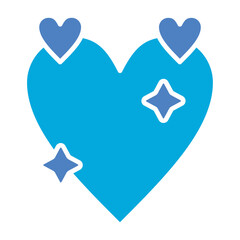Heart Glyph Two Color Icon