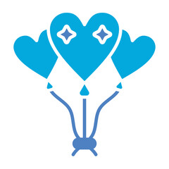 Balloons Glyph Two Color Icon