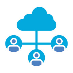 Cloud Sharing Glyph Two Color Icon