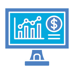 Stock Market Glyph Two Color Icon